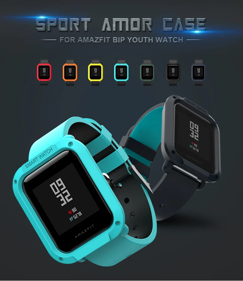 Для Amazfit Bip чехол SIKAI защитный жесткий бампер чехол для Huami midong Bip Lite Смарт-часы PC Оболочка Легкий разноцветный
