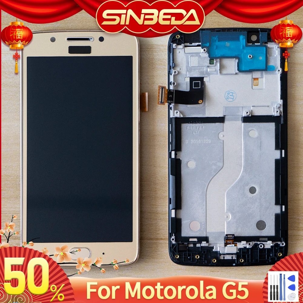 Sinbeda 5,0 ''lcd для Motorola Moto G5 XT1670 XT1671 XT1672 lcd дисплей кодирующий преобразователь сенсорного экрана в сборе для Moto G5 lcd экран