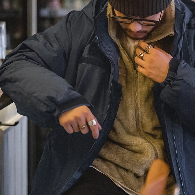 Maden Men Winter Thick Coats Japan Retro Warm Hooded Parkas Windproof Padded Coats Streetwear Cotton Loose Clothing Dropshipping