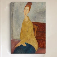 yellow sweater amedeo modigliani canvas painting posters prints marble wall art painting decorative picture modern home decor