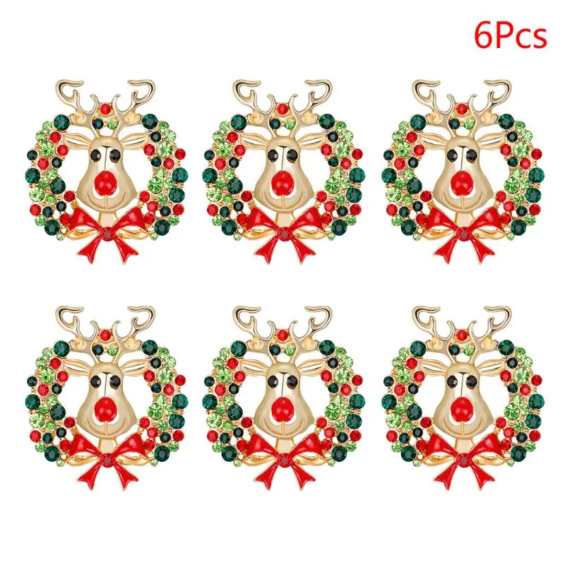 

6pcs Christmas table napkin buckle metal bar towel buckle napkin decoration 11UA