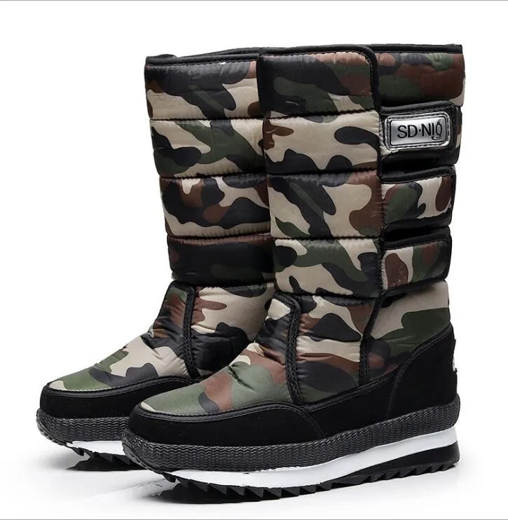 2019 г. Зимние сапоги высокие женские зимние теплая плюшевая обувь большие размеры