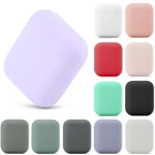 Цветной Мягкий силиконовый чехол для наушников Airpods 1 2, чехол, чехол, аксессуары для беспроводных Bluetooth наушников Apple Airpods 2, чехол