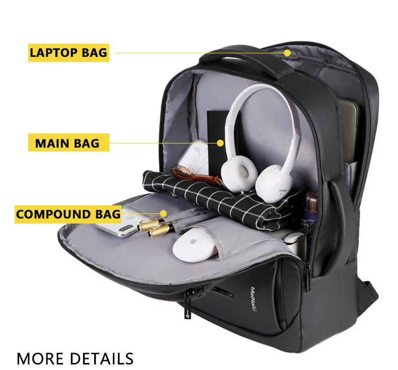

2021 Mens USB Charging Backpack 14 15.6 inch Laptop Bags Male Business Bagpacks Waterproof Multifunctional Travel Bag mochila