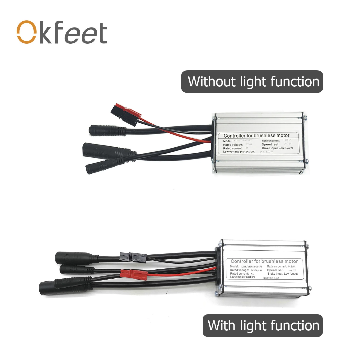 Okfeet, фара для электровелосипеда в 250W 36/48V 14A Электрический велосипед Стандартный синусоидальный контроллер Водонепроницаемый Кабель контроллер электровелосипеда KT Поддержка LEDLCD
