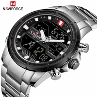 naviforce watch for men luxury brand digital quartz wristwatch waterproof military sport stainless steel clock relogio masculino