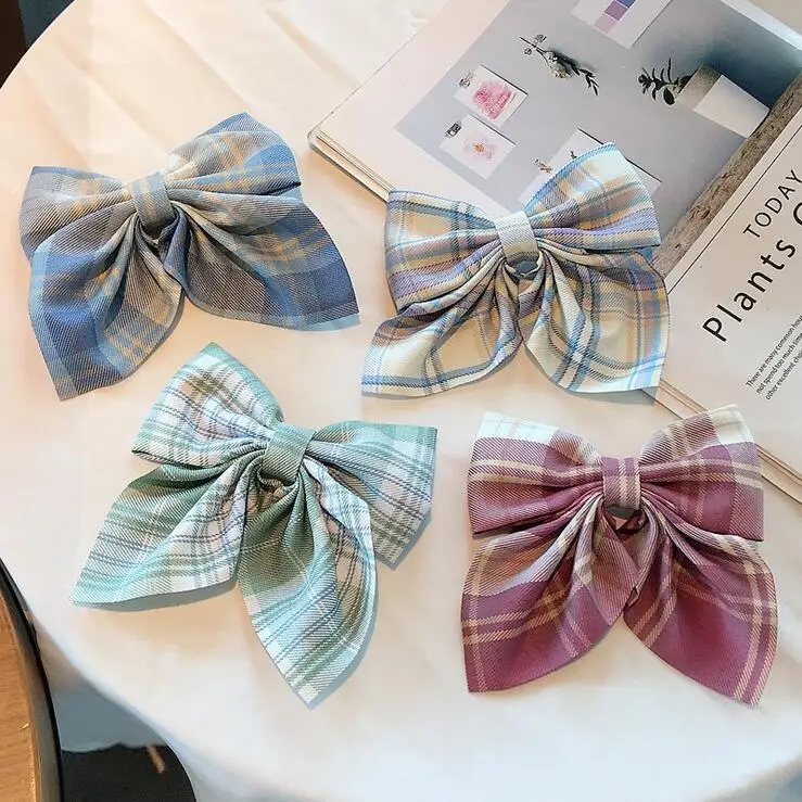 

MAGOGO 5PCS Hair Accessories JK Gaming Plaid Set Girls Uniform Hairpin Hair Band Bow Sweet Grid