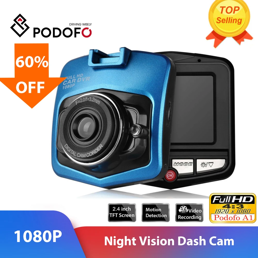 

Автомобильный мини-видеорегистратор Podofo, камера Full HD 1080P, видеорегистратор, G-датчик, ночное видение, видеорегистратор для вождения