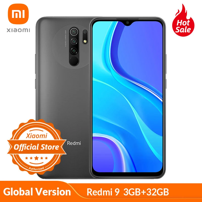 Глобальная версия Xiaomi Redmi 9 3 Гб оперативной памяти 32 встроенной смартфон 13MP AI quad