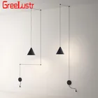 Светодиодный подвесной светильник в скандинавском стиле с длинным проводом, s Геометрическая лампа для гостиной, прикроватный Настенный бра, висячий светильник