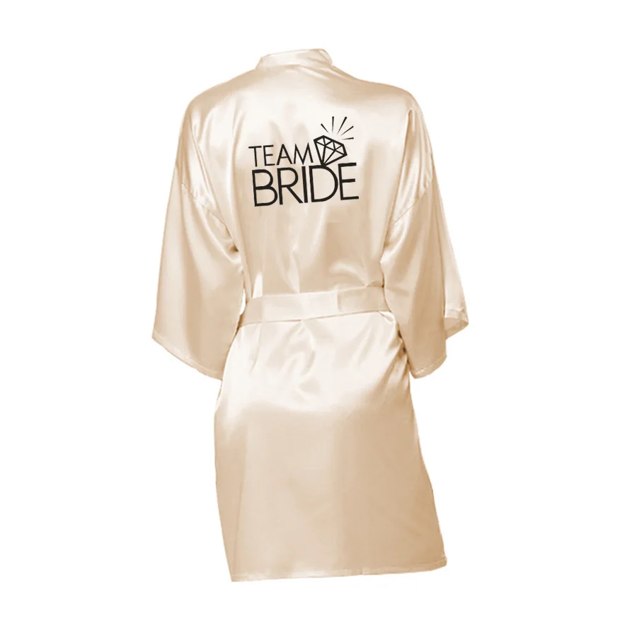 Свадебные вечерние девичник халат атласное кимоно Пижама подружка невесты