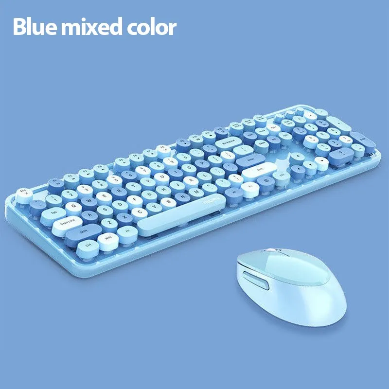 

Wireless Keyboard and Mouse Color Keyboard Office Set Multicolor Cute Keyboard and Mouse Suitable for Game Office Limited Sale