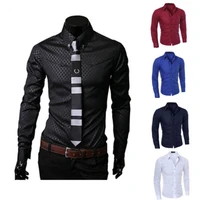 new fashion mens luxury casual stylish slim fit long sleeve casual business party wedding dress shirts