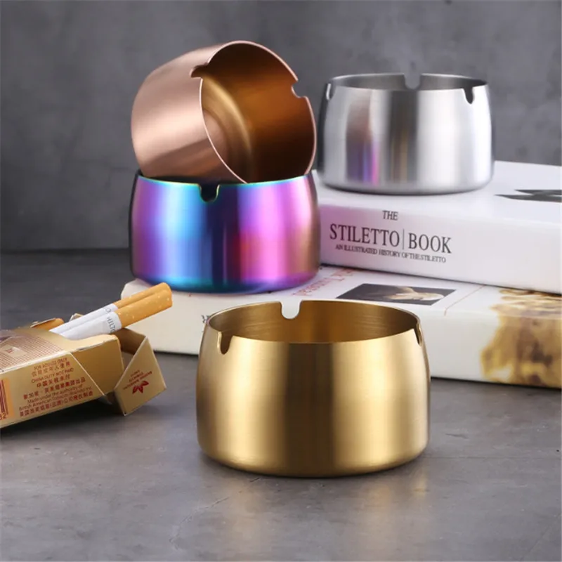 

Faroot Stainless Steel Frosted Ashtray Drop-resistant for Internet Cafe Restaurant Hotel Home Use