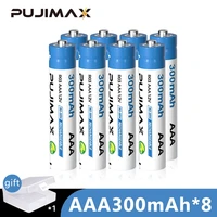 pujimax aaa rechargeable battery 1 2v ni mh battery 300mah 8 pack usb batteries for ktv speaker microphone mouse remote control
