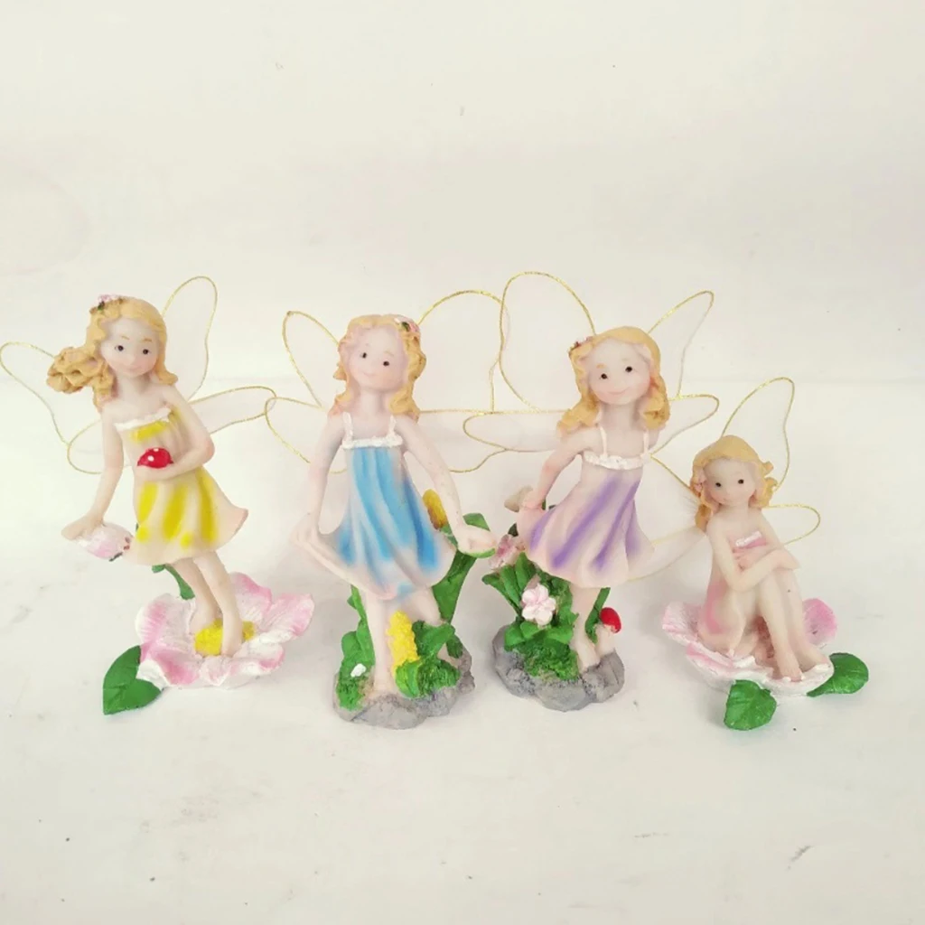 4 шт. феи цветы из смолы для сада улицы ландшафтное украшение цветочное сказочное