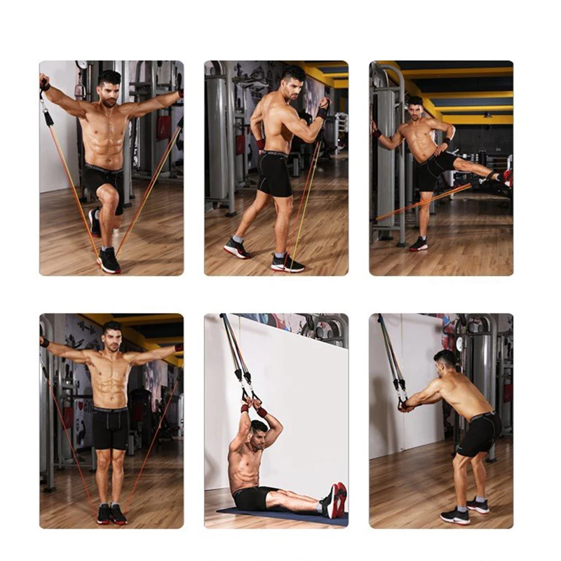 11 шт./компл. латекс Йога Эспандеры резиновый канат упражнения силовых тренировок