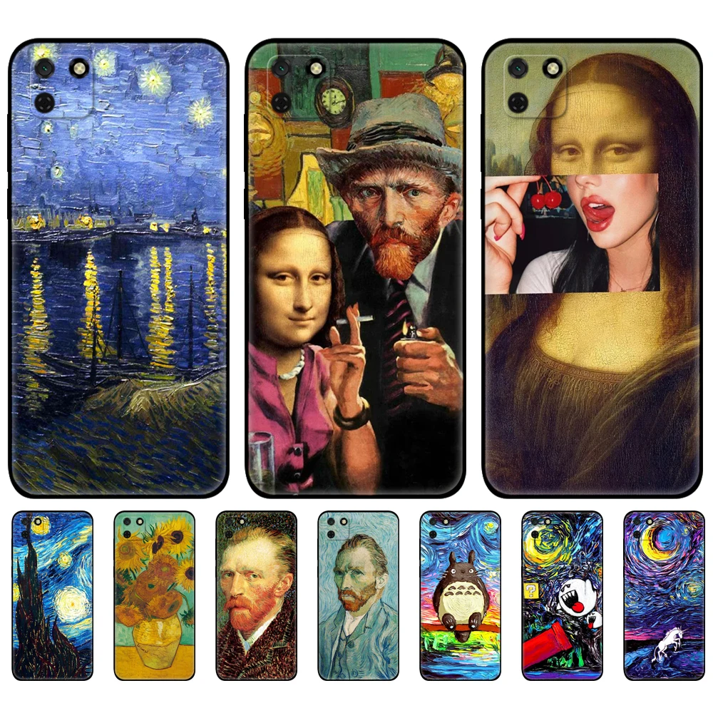 

VVan-Goghs oil painting Black tpu Case For Huawei Y9S Y6S Y8S Y5P Y7P Y8P Cases For Huawei Y5 lite Prime Y6 back Cover