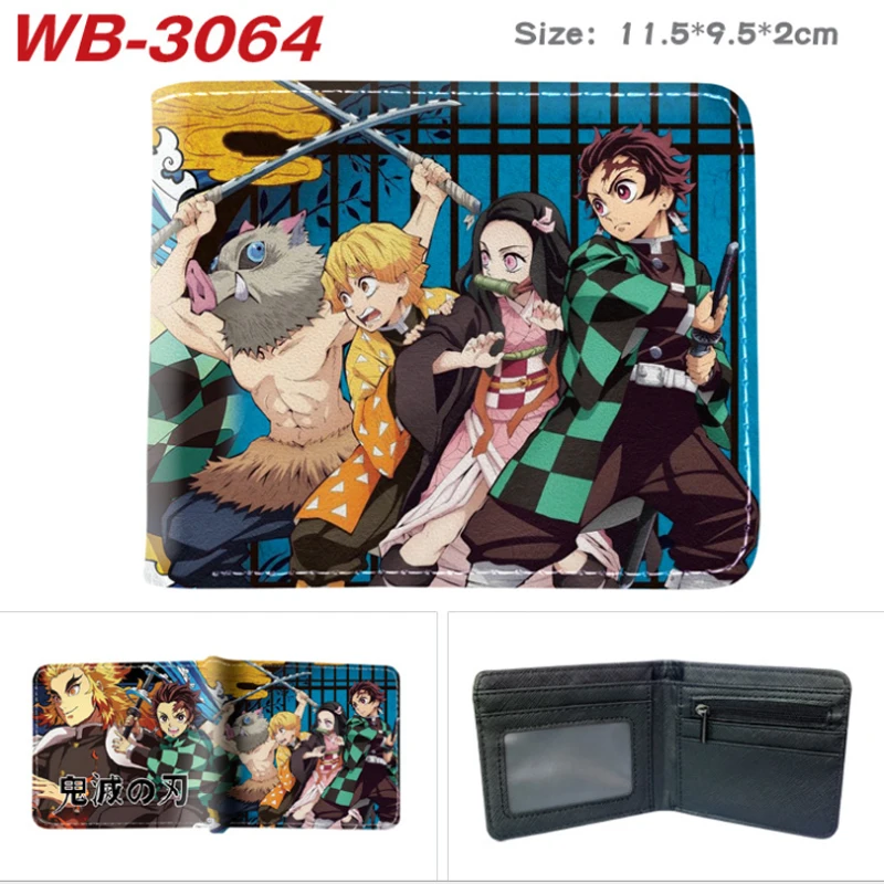 Anime Demon Slayer Wallet Cartoon Kimetsu no Yaiba Blade Short Canvas Wallet Travel ID Credit Card Packet Wallet Purse Bag Pouch