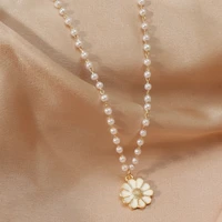 elegant daisy pearl necklaces womens neck chain short butterfly cherry pendant wedding boho jewelry korean sweet collar gifts