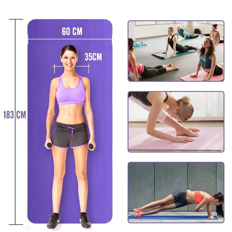 1830*610*20/15/10mm Thickess Non-Slip Yoga Mat Sport Gym Soft Pilates Mats Foldable For Body Building Fitness Exercises Equipmen | Спорт и