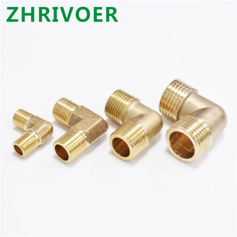 BSP Соединительный штуцер для труб Латунный переходник 90 градусов 1/8 дюйма 1/4 3/8 1/2