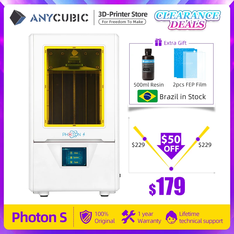 ANYCUBIC Photon S 3d принтер 2 цвета черный/белый ЖК обновленный модуль матрица двойная