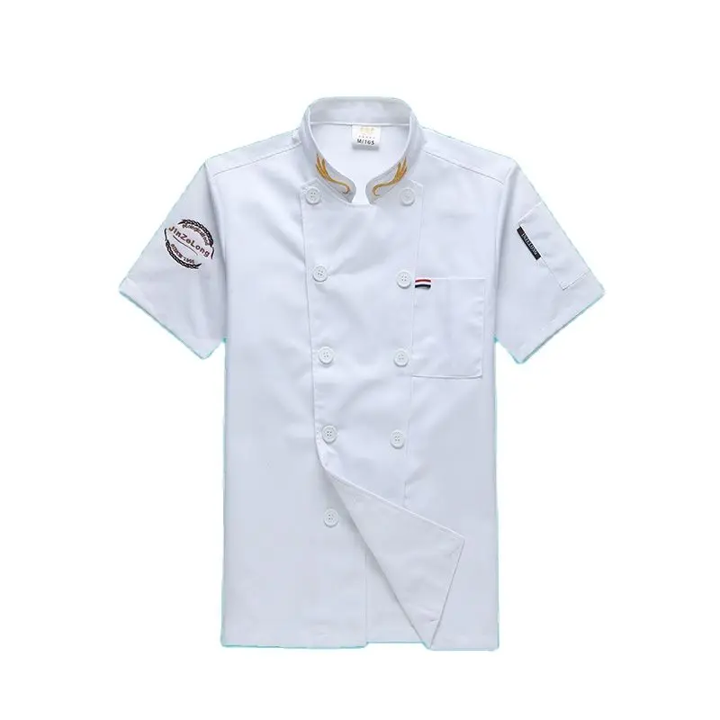 Униформа шеф повара летняя яркая белая куртка с вышивкой для мужчин китайская
