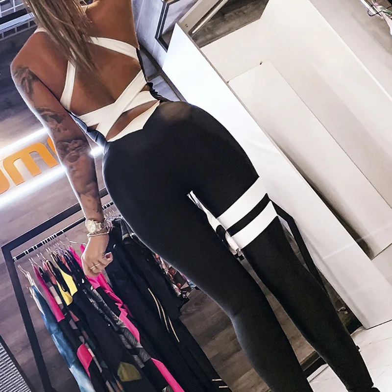 

Europe and America 2020 New Yoga Bodysuit Yoga Pants Women's Open Back Sexy Corset Waist Fitness Bodysuit Women's Summer