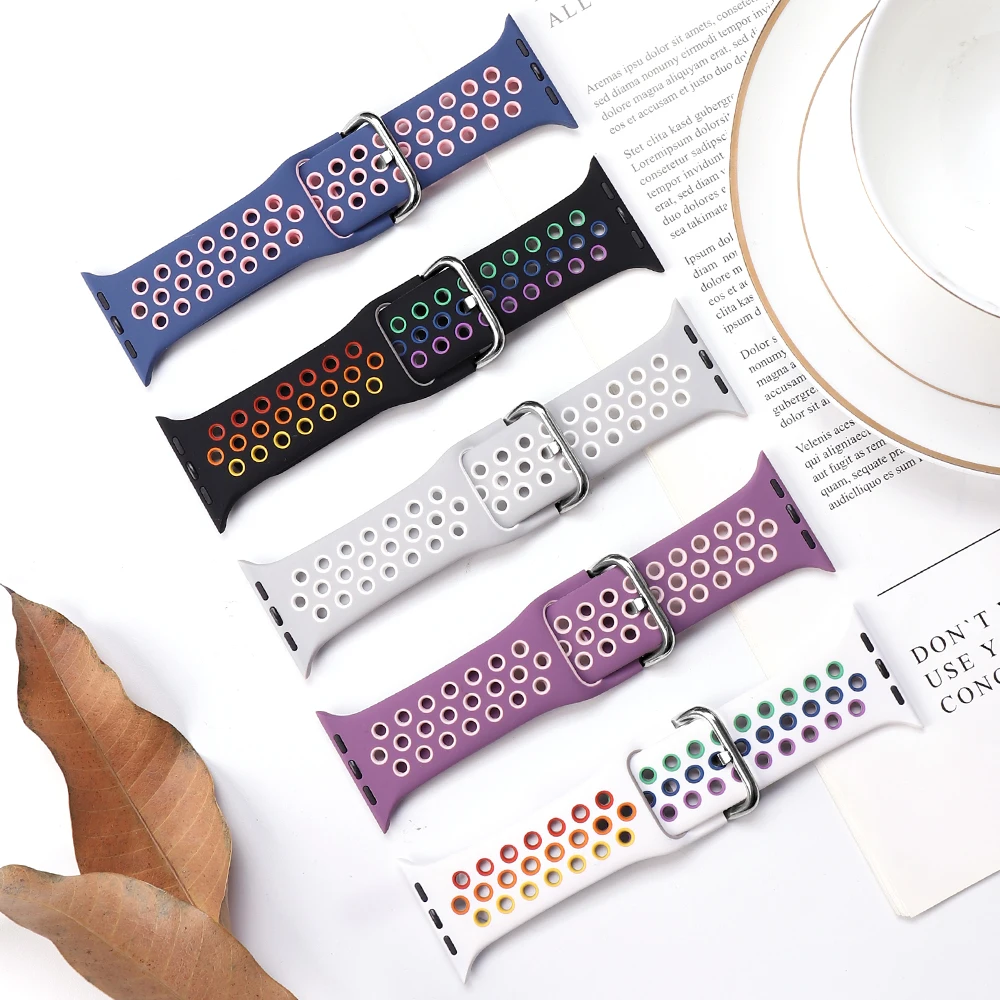 Strap for Apple watch band 40mm 44mm/42mm/38mm Accessories Silicone belt Sport bracelet iWatch series 5 4 3 2 40 38 42 44 mm