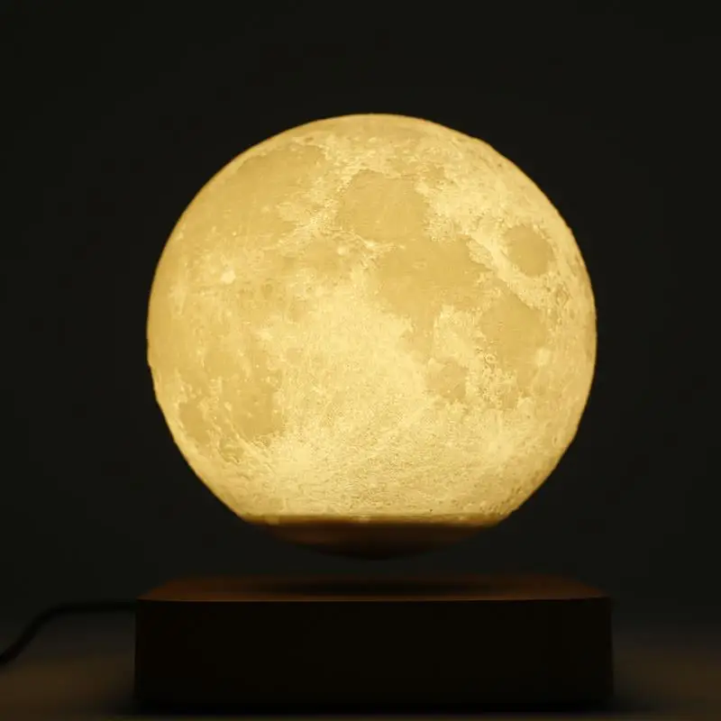 구매 공중 부양 달 램프, 고급 나무 받침대 및 3D 인쇄 LED 달 빛 3 색, 유니용