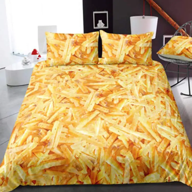 3Pcs 3D Hamburger Bedding Set 140x210cm/180x210c/172x218cm/135x200cm/200x229cm Quilt Cover Comforter Sets | Дом и сад