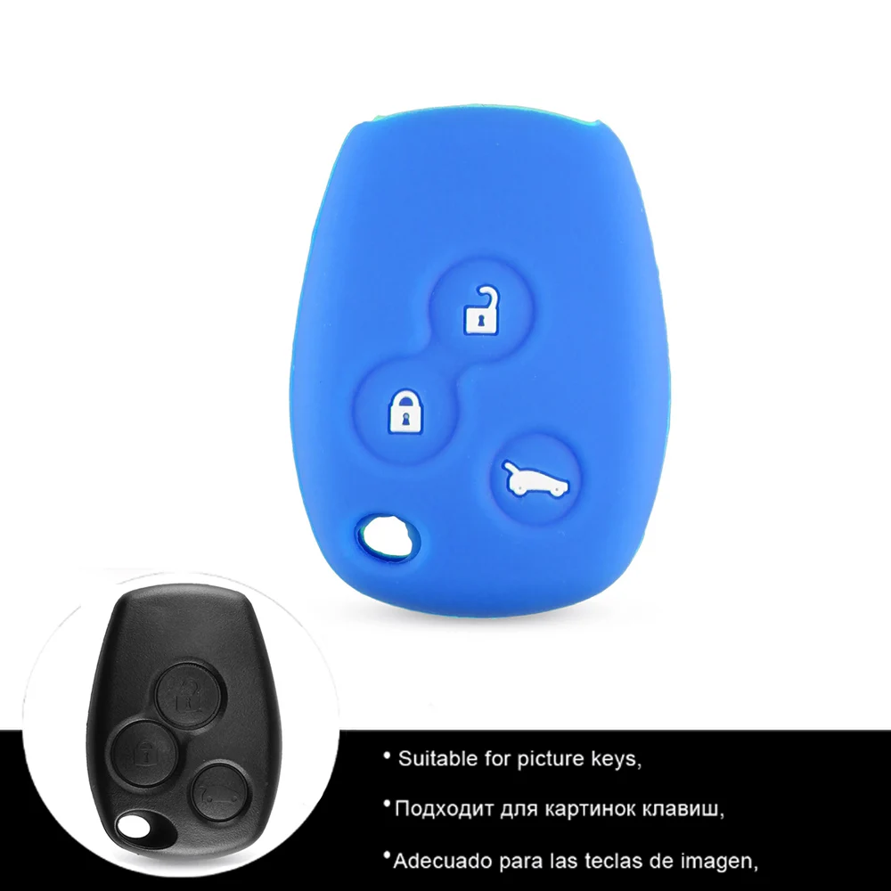 DANDKEY 3 кнопки силиконовый чехол для ключей подходит для RENAULT trafc Master Kangoo Clio DACIA Logan Sandero пульт дистанционного управления