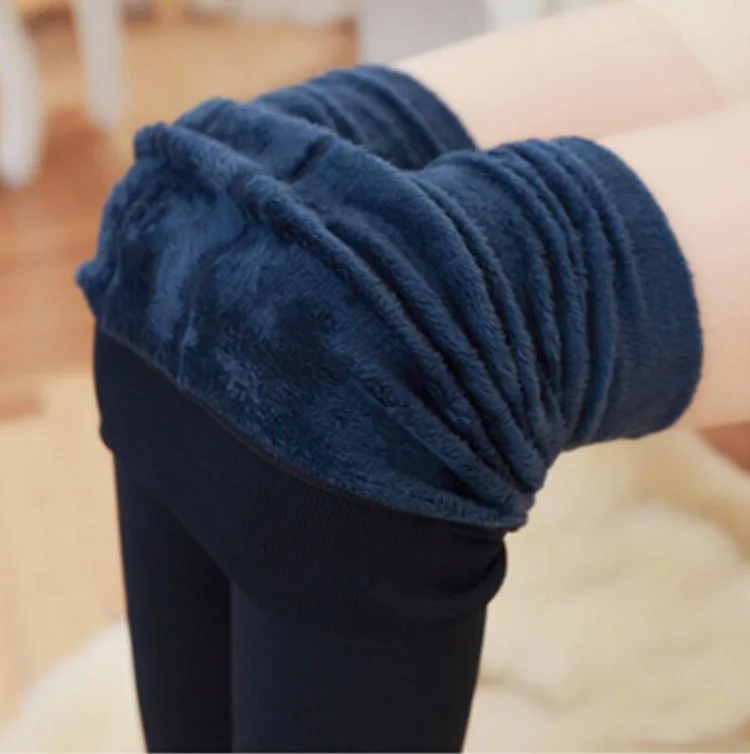 K018 Warm Navy Женские леггинсы внутри утепленные меховые теплые леггинсы женские Зимние флисовые леггинсы женские бархатные леггинсы - Цвет: K018 Warm Navy