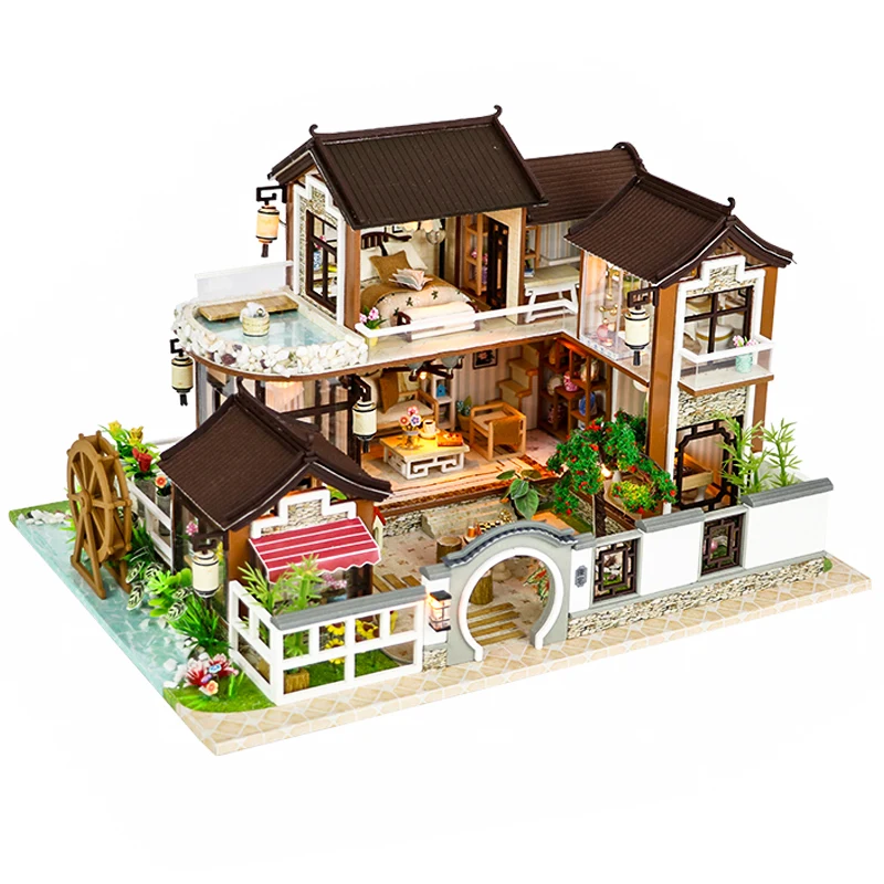 

Doll House Furniture Miniature Dollhouse DIY Miniature House Room Box Theatre Toys for Children stickers DIY Dollhouse
