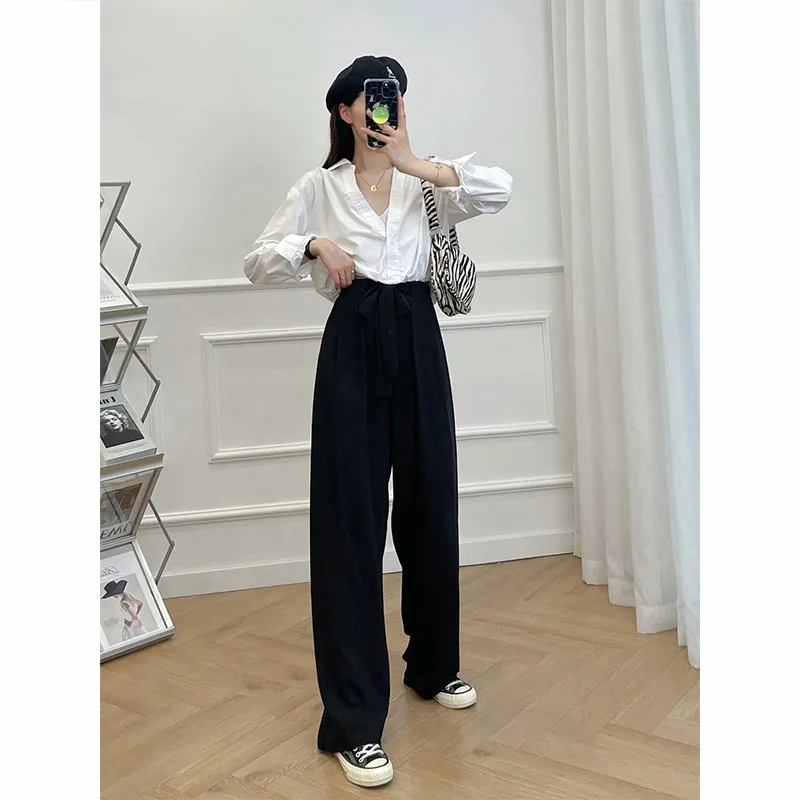 

Za Simplicity Wide Leg Pants Women High Waist Loose Pants Women Summer Autumn Fluid Trousers Streetwear Oversize Womens Pants