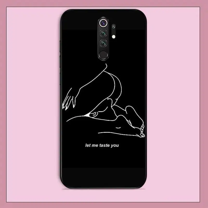 FHNBLJ Art Simple Kiss Rose Sex Girl Body Silicone Black Phone Case for RedMi note 9 4 5 6 7 5a 8 pro max 4X 5A 8T | Мобильные