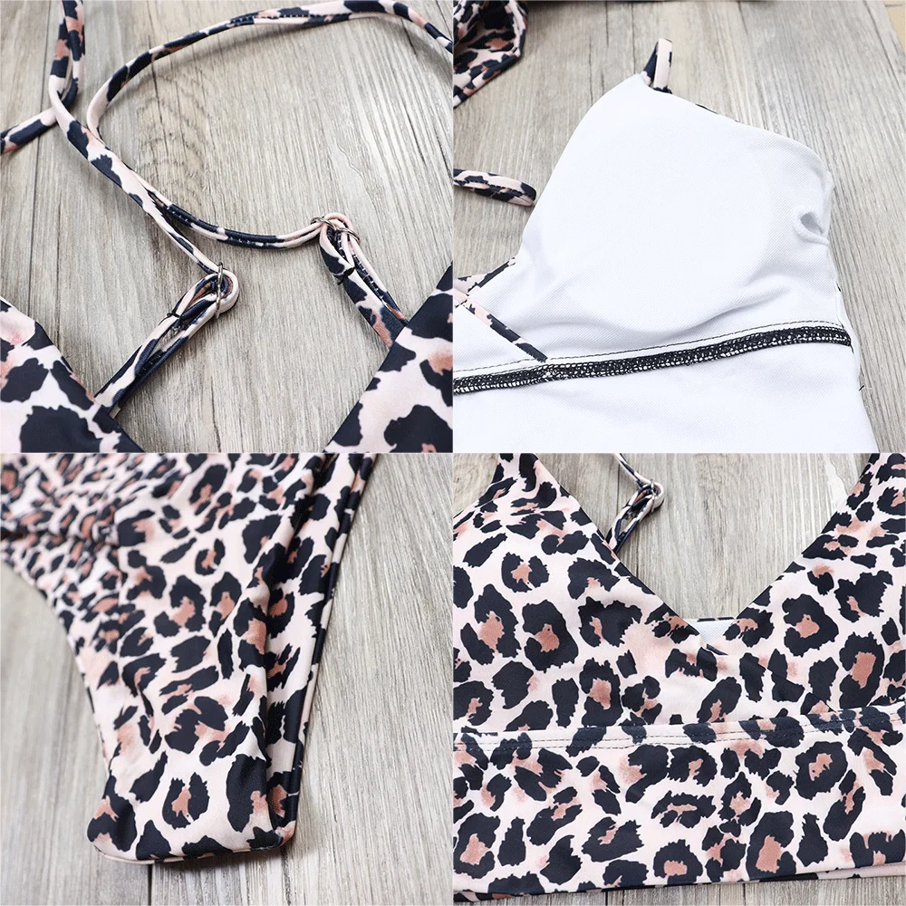 

Leopard High Waist Bikinis 2021 Woman Swimsuit Push Up Swimwear Women Summer Bathing Suit Bandage Swimming 2 Piece Set Plus Size