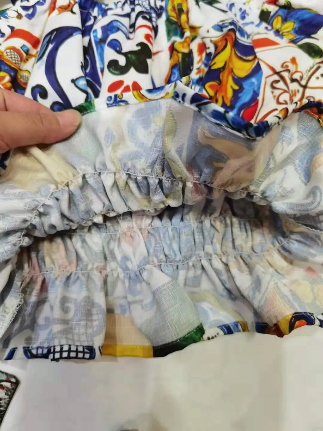 

2021 spring and summer new short sleeve flower two piece girls' suspender Top Skirt Suit