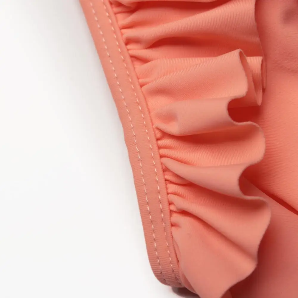 Blue and White Vertical Lotus Leaf Print High Waist Bikinis Female New Patchwork Bathing Suit Swimwear Waistline Crease Design | Женская