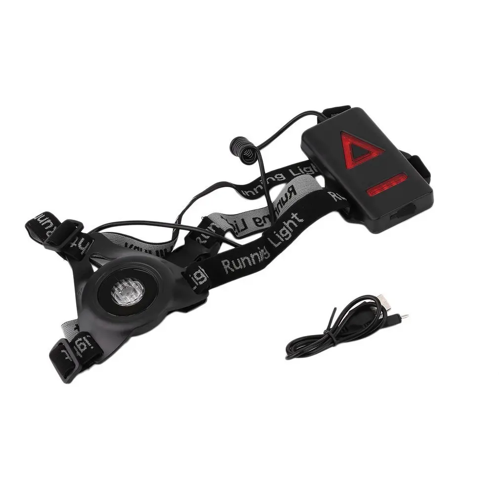 

Светодиодный ночной фонарь для бега, предупреждающие огни, USB зарядка, нагрудный фонарь, белый свет, фонарь для занятий спортом на открытом в...