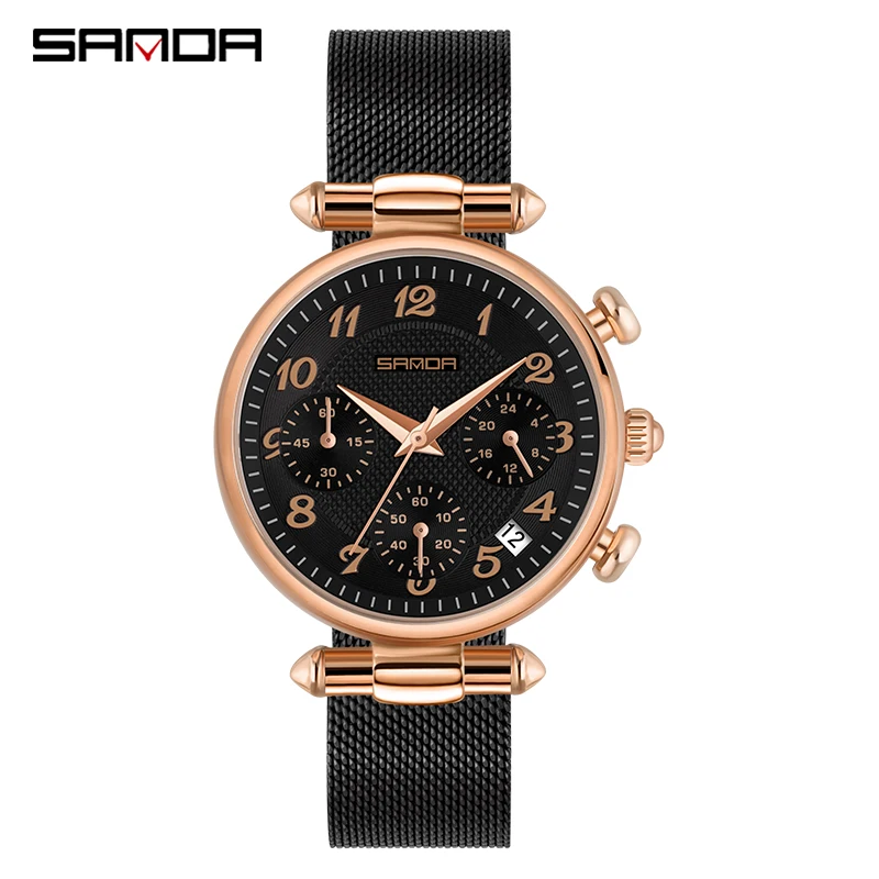 SANDA женские часы Топ бренд класса люкс водонепроницаемые модные ультра-тонкие