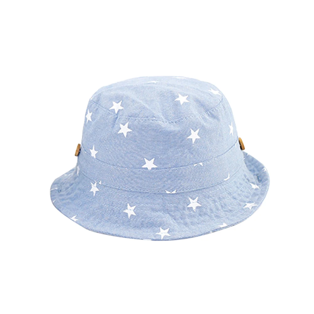 

Summer Casual Sun Protection Fashion Star Printed Infant Cap Kids Hat Baby Soft Boys Girls Drawstring All-Match Bucket