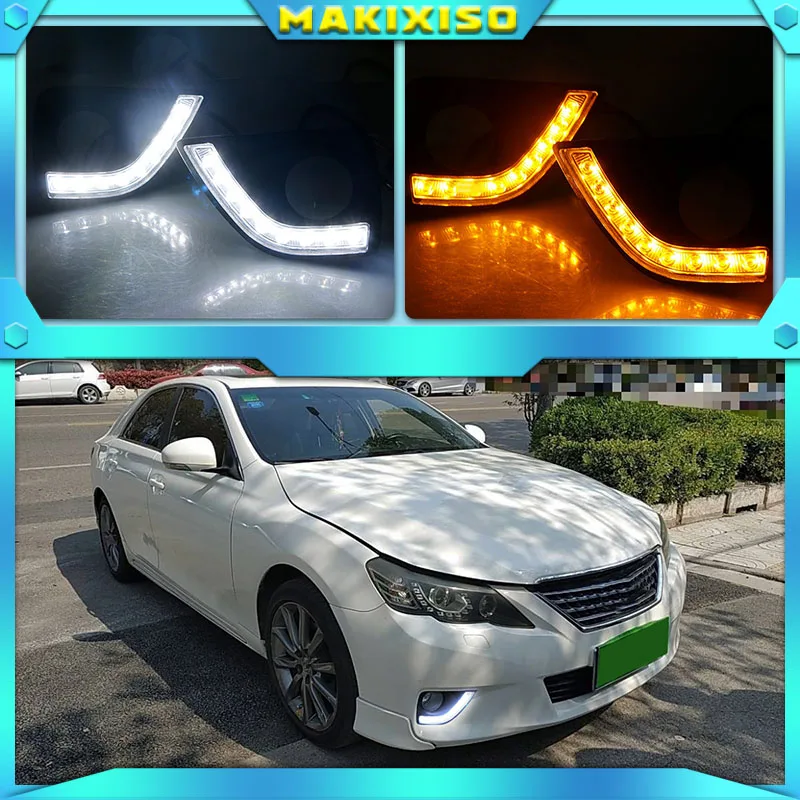 Светодиодный ные дневные ходосветильник drl с функцией диммера для Toyota MARK X REIZ 2011 ~