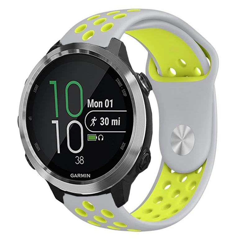 gray yellow Цветной мягкий силиконовый ремешок для часов Garmin Forerunner 645 Vivoactive3 3 Vivomove HR Смарт-часы сменный Браслет - Цвет: gray yellow