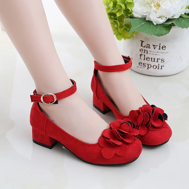 

Kids Girls Leather Shoes Casual Bowtie Sandals 2021 New Children Shoes High Heels Princess Sweet Sandals For Girls