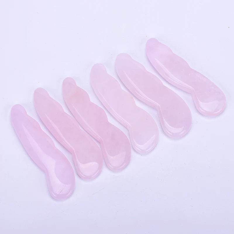 Традиционный скребок для массажа Gua Sha из розового кварца средство ухода за кожей