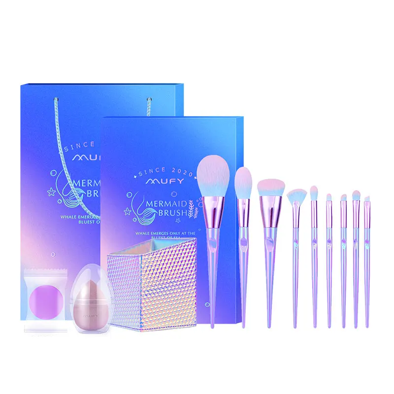 

CY Mermaid Makeup Brush Set Very Soft Brush Set Eye Shadow Brush Powder Brush Lip Brush Eyebrow Brush
