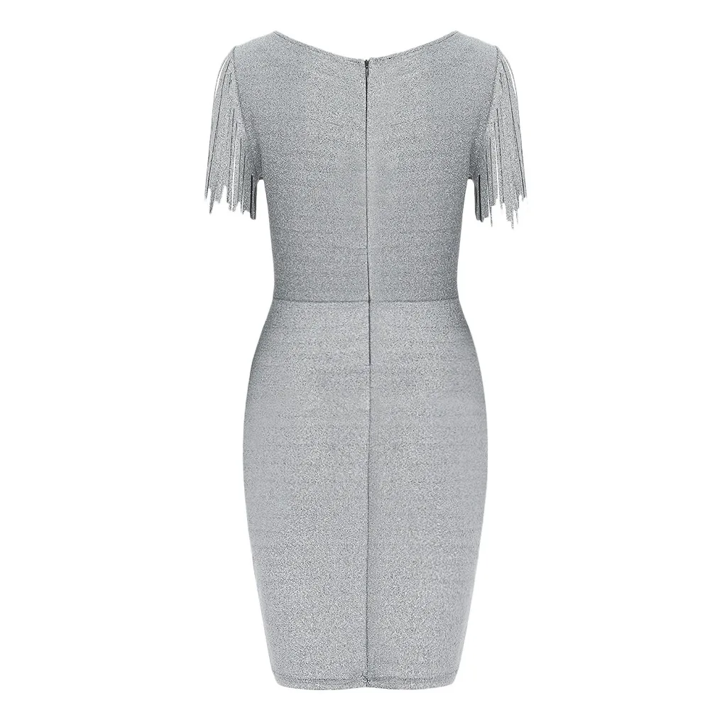 Мини платье с запахом женское сексуальное блестящее на бретельках блестками и V