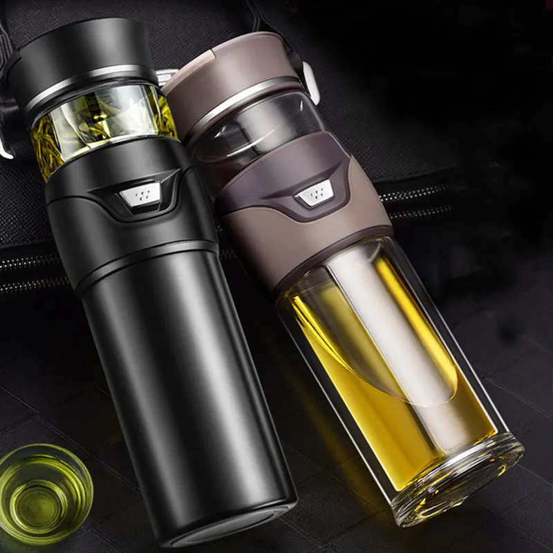 

Tea Water Separation Thermos Bottle Stainless Steel Tea Strainer Thermos Infuser Tumbler Vacuum Flask With Tea Filter Two Cover